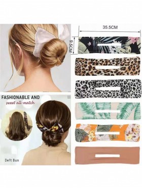 Patterned Bun Maker/Bag Accent, Assorted 6 pcs